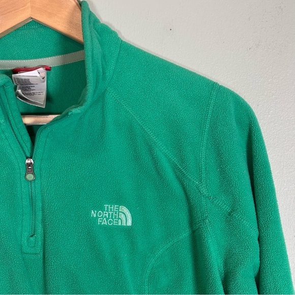 The North Face 1/4 Zip Polartec Classic Fleece Pullover-Green-Women Size Large - Picture 1 of 6